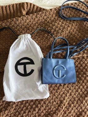 Telfar Blue Mini Shopping Bag in Cobalt Blue